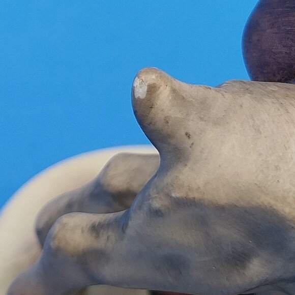 Hummel Sculpture of Child with Goats - Brown, Cream, and Red - Picture 6 of 7